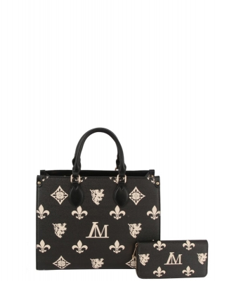 2in1 Fashion Tophandle Tote Bag LMP006-Z-1W BLACK